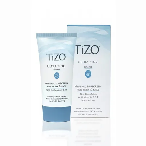 Tizo, Крем солнцезащитный для лица и тела, Ultra Zinc Tinted SPF 40, 100 г